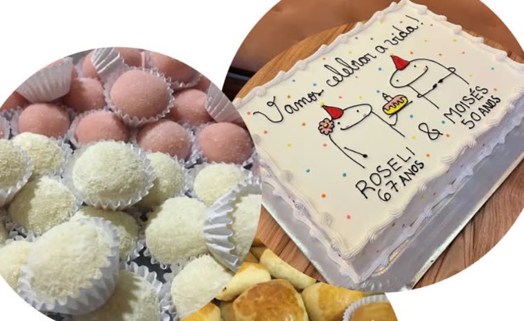 Kit Família + amigos: bolo, docinhos e salgadinhos